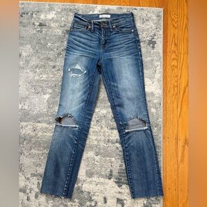 Madewell High Riser Skinny Distress Cropped Ankle Jeans, SZ Women’s 24